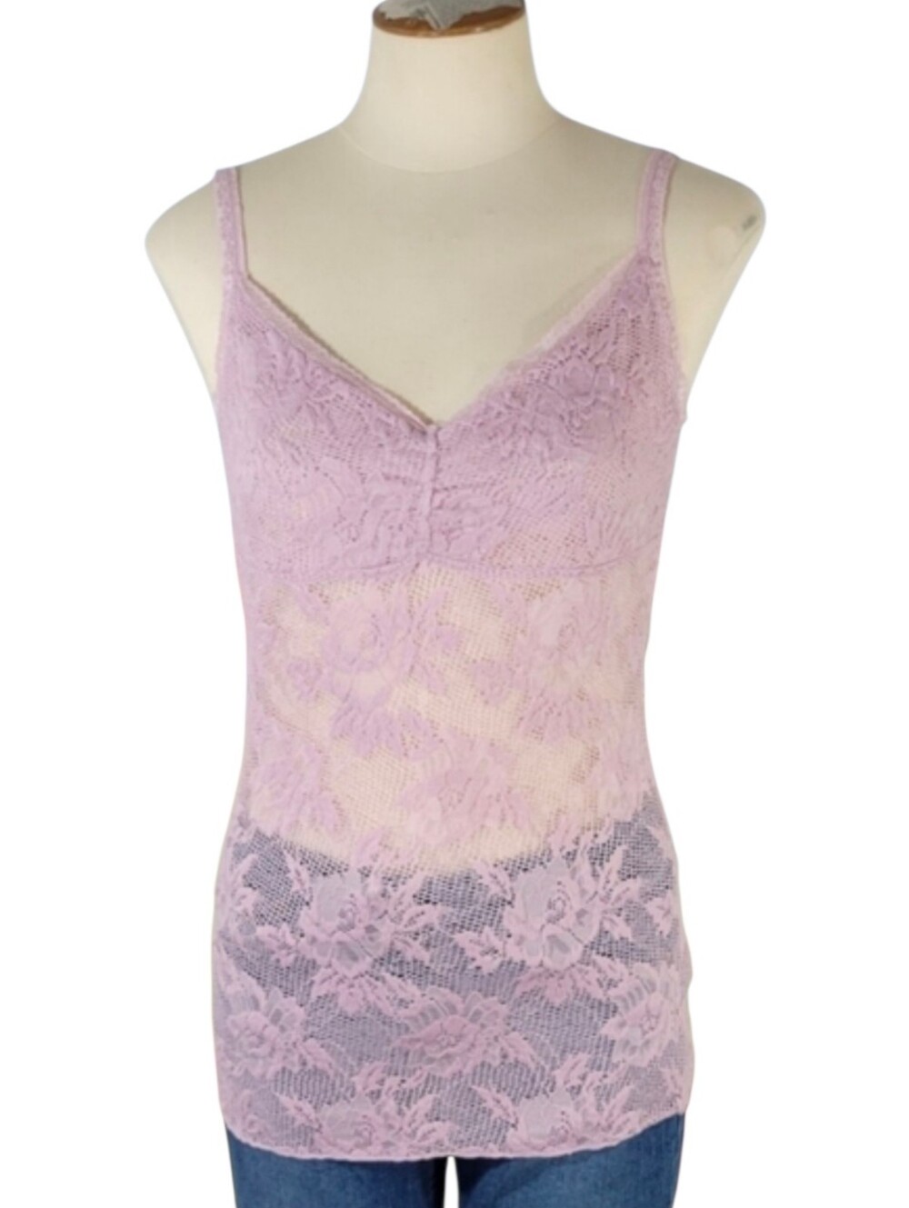 NWT Lace Cami Bundle •Jeans By Buffalo Burgundy + Pink Lace Tanks Womens Medium - Picture 8 of 14